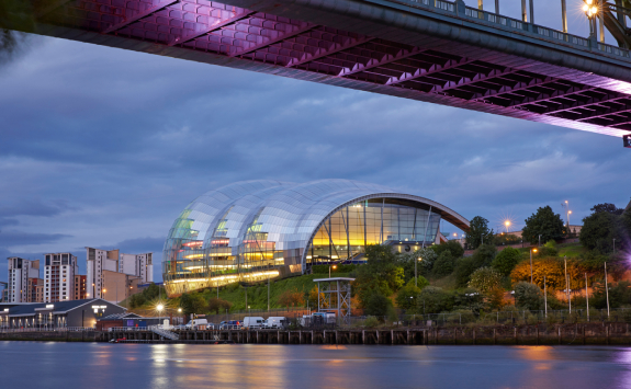 Bright lights over the River Tyne at Newcastle